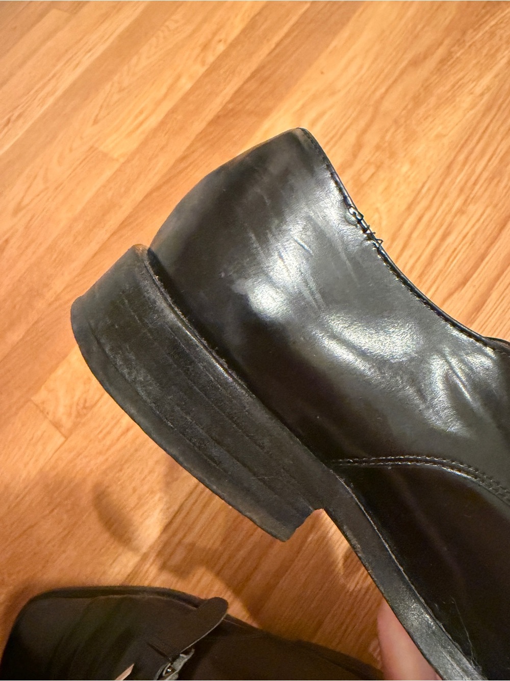 Dolce & Gabbana Black Leather Single Monk Strap Dress Shoes - Picture 8 of 9